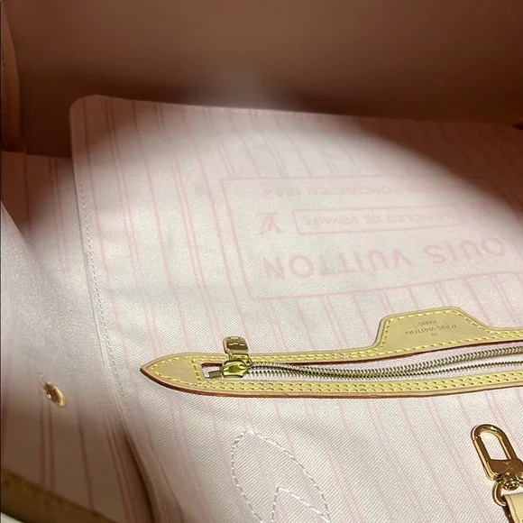 Louis Vuitton Damier Azur Neverfull MM, rose ballerine interior, - Picture 6 of 17